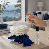 Aroma SimLi para textiles aplicado sobre decoración textil en un hogar mediterráneo